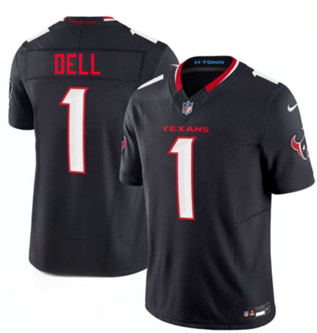 Men's Navy Houston Texans #1 Tank Dell 2nd Alternate 2026 F.U.S.E. Vapor Limited Stitched Football Jersey